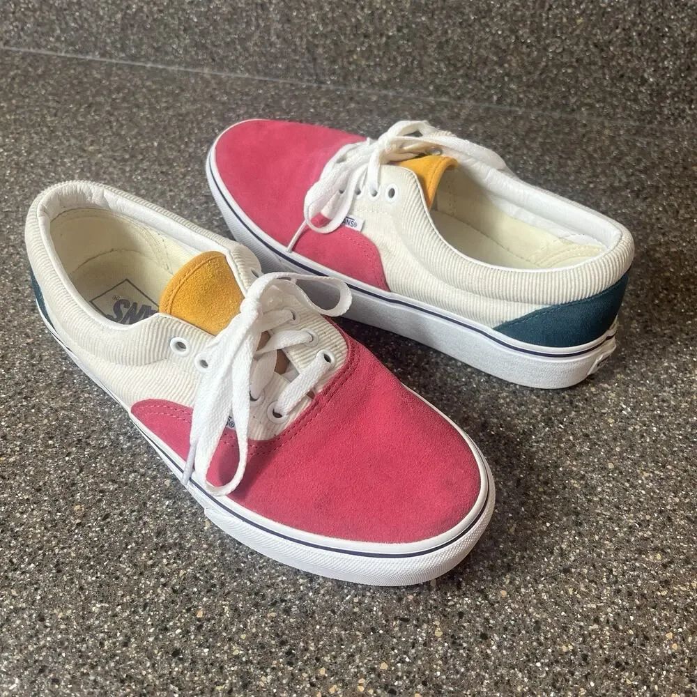 Vans Women's 8.5 Suede/Canvas Lace Up Low Skate Shoes Mens 7 Multicolor Platform